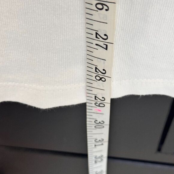 Free People White Oversized Slouchy Tee XL Distressed Raw Hem Boho Casual - Picture 8 of 13